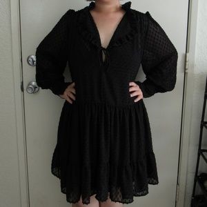 Black Sheer Ruffle Dress